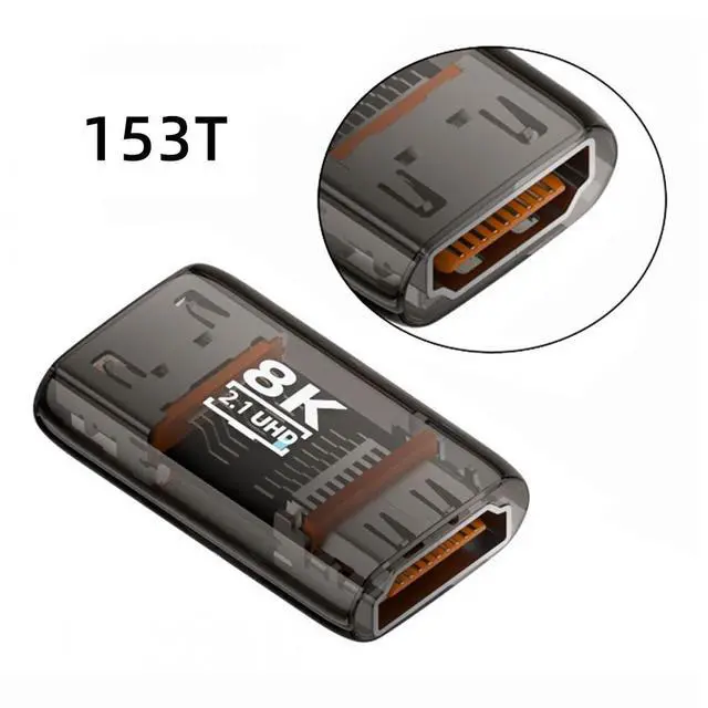 Main image of HDMI Female to HDMI 2.1 Female UHD Extension Adapter Extender Transparent with Smart LED Light Support 8K 60hz HDTV