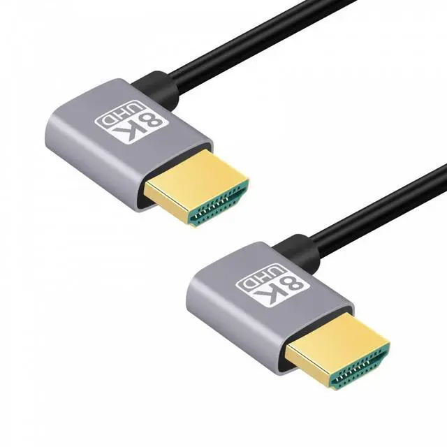 Main image of HDMI 2.1 Ultra Thin HDTV Cable 8K 4K Hyper Super Flexible Slim Cord Left Angled to Left Angled 90 Degree Type-A for Computer HDTV