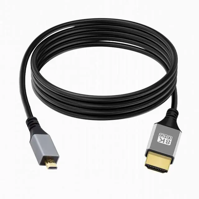 Main image of Micro HDMI 2.1 Ultra Thin HDTV Cable 8K 4K Hyper Super Flexible Slim Cord Type-A to Type-D for Camera HDTV