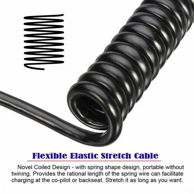 Alt view image 5 of 5 - Mini HDMI 2.0 Male to HDMI Male 4K 60hz Stretch Coiled Cable Straight Connector for HDTV Computer Laptop Monitor