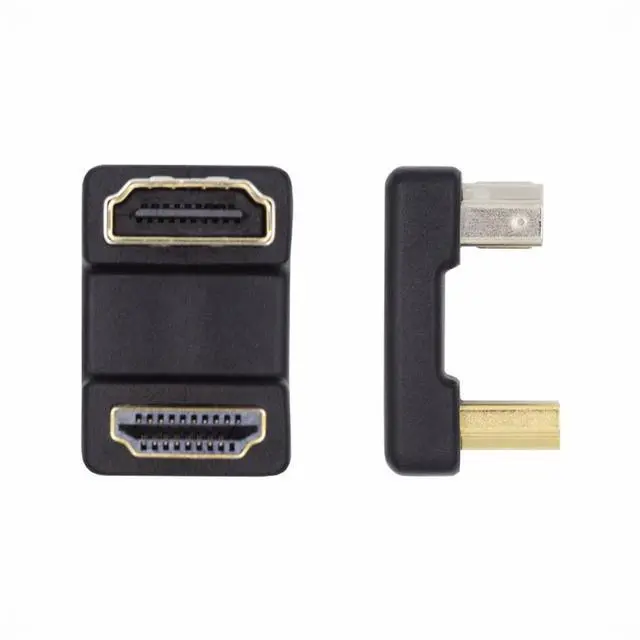 Alt view image 2 of 5 - Standard HDMI 1.4 Male Type-A to HDMI Female Port Savers 360 Degree Up Opposite U Shape Back Angled Extension Adapter Converter