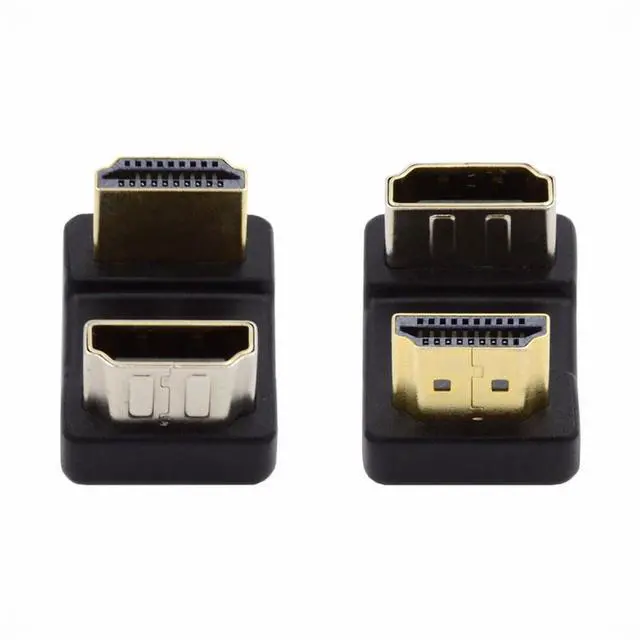 Alt view image 3 of 5 - Standard HDMI 1.4 Male Type-A to HDMI Female Port Savers 360 Degree Up Opposite U Shape Back Angled Extension Adapter Converter