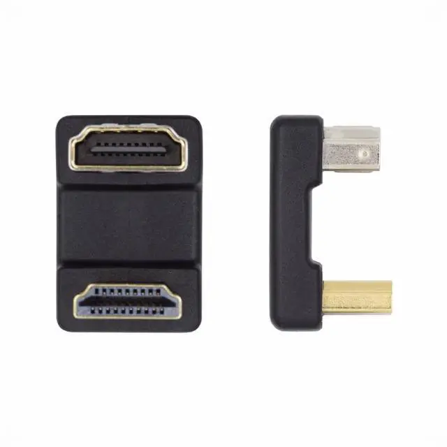 Alt view image 3 of 5 - Standard HDMI 1.4 Male Type-A to HDMI Female Port Savers 360 Degree Down Opposite U Shape Back Angled Extension Adapter Converter