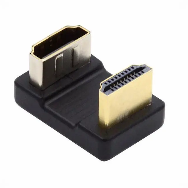 Main image of Standard HDMI 1.4 Male Type-A to HDMI Female Port Savers 360 Degree Down Opposite U Shape Back Angled Extension Adapter Converter