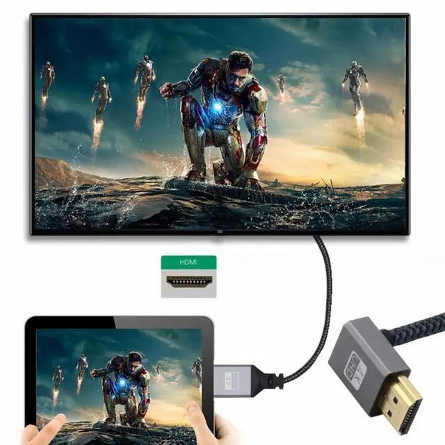 Alt view image 2 of 5 - Up Angled 90 Degree HDMI 1.4 Type A Male to A Female Extension Cable Support HDTV 4K 60hz 3D