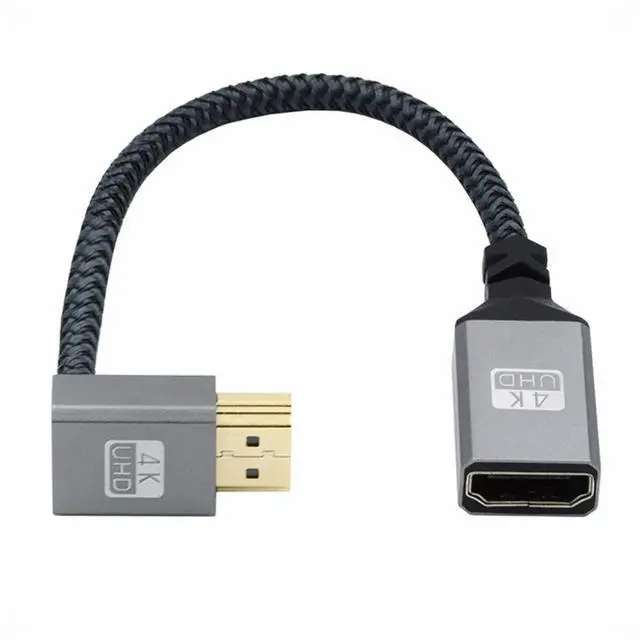 Main image of Up Angled 90 Degree HDMI 1.4 Type A Male to A Female Extension Cable Support HDTV 4K 60hz 3D