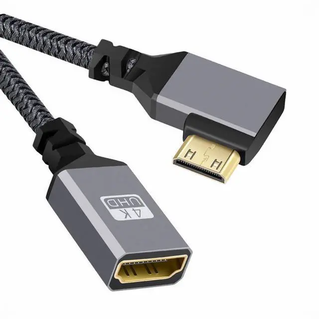 Main image of 4K Type-C MINI HDMI 1.4 Male 90 Degree Left Angled to HDMI Female Extension Cable for DV MP4 Camera DC Laptop