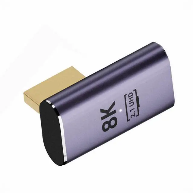 Alt view image 4 of 5 - HDMI Male to HDMI 2.1 Female Vertical 90 Degree Right Angled Low Profile UHD Extension Adapter Support 8K 60hz HDTV
