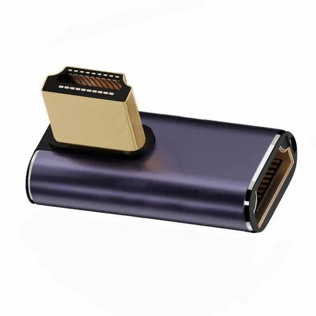 Alt view image 2 of 5 - HDMI Male to HDMI 2.1 Female Vertical 90 Degree Right Angled Low Profile UHD Extension Adapter Support 8K 60hz HDTV