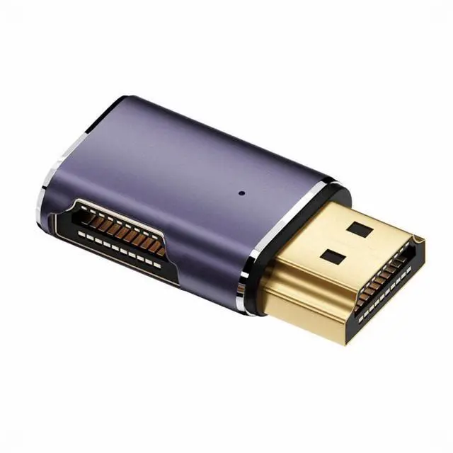 Alt view image 4 of 5 - HDMI Male to HDMI 2.1 Female Flat Horizontal 90 Degree Left Angled UHD Extension Adapter Support 8K 60hz HDTV
