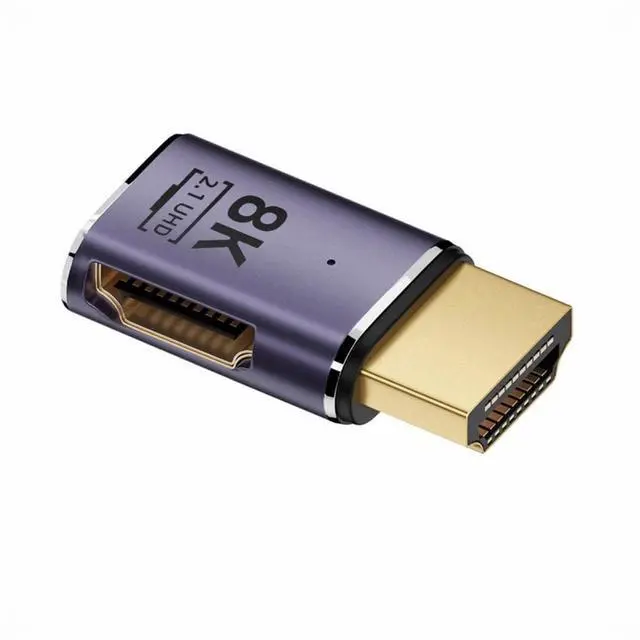 Alt view image 2 of 5 - HDMI Male to HDMI 2.1 Female Flat Horizontal 90 Degree Right Angled UHD Extension Adapter Support 8K 60hz HDTV