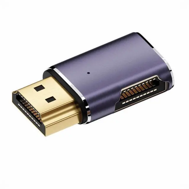 Alt view image 4 of 5 - HDMI Male to HDMI 2.1 Female Flat Horizontal 90 Degree Right Angled UHD Extension Adapter Support 8K 60hz HDTV