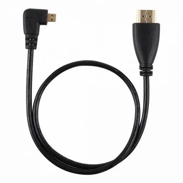 Alt view image 4 of 5 - Right Angled 90 Degree Micro HDMI to HDMI Male HDTV Cable for Cell Phone Tablet Camera