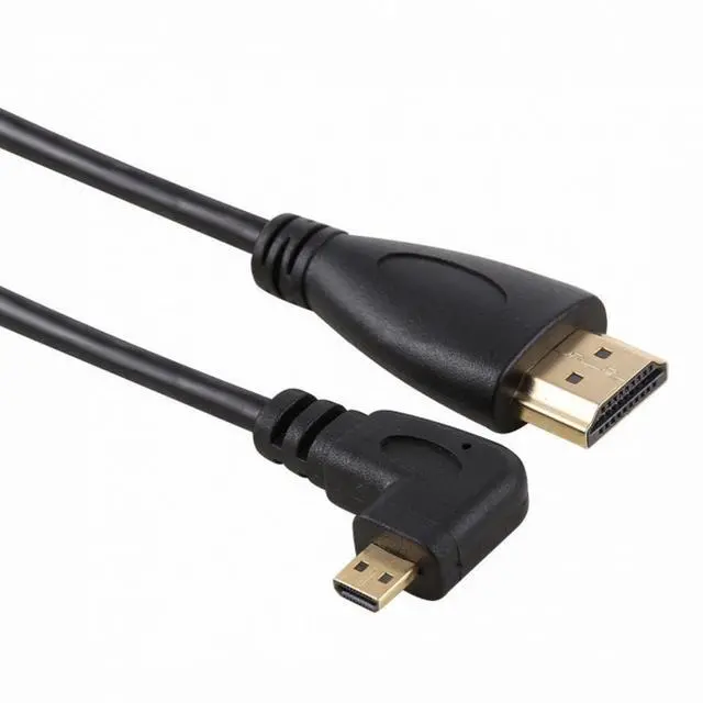 Main image of Right Angled 90 Degree Micro HDMI to HDMI Male HDTV Cable for Cell Phone Tablet Camera