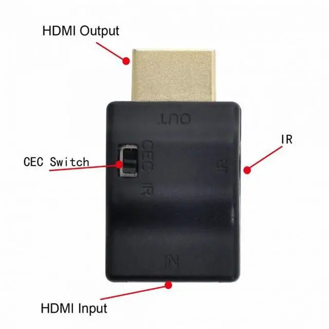 Alt view image 4 of 5 - Remote Controlled HDMI 2.0 IR Adapter with CEC ARC Function HDCP Compliant Support to Close CEC