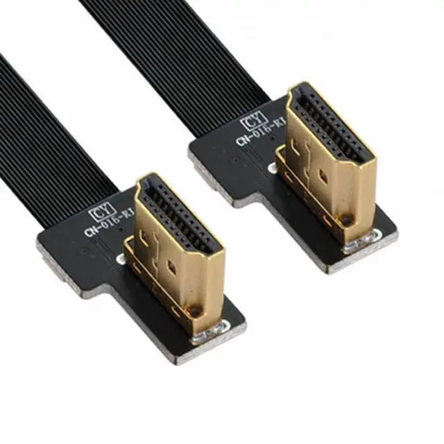 Main image of CYFPV Dual 90 Degree Right Angled HDMI Type A Male to Male HDTV FPC Flat Cable for FPV HDTV Multicopter Aerial Photography