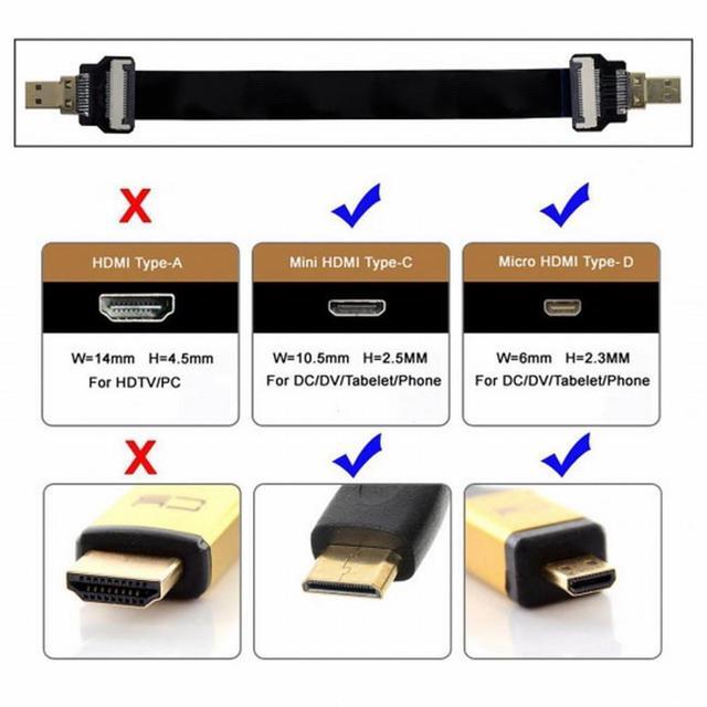 Xiwai CYFPV Cavo Mini HDMI Maschio A HDMI Maschio FPC Piatto 0.5m Per FPV, Fotografia Aerea E Multicotteri