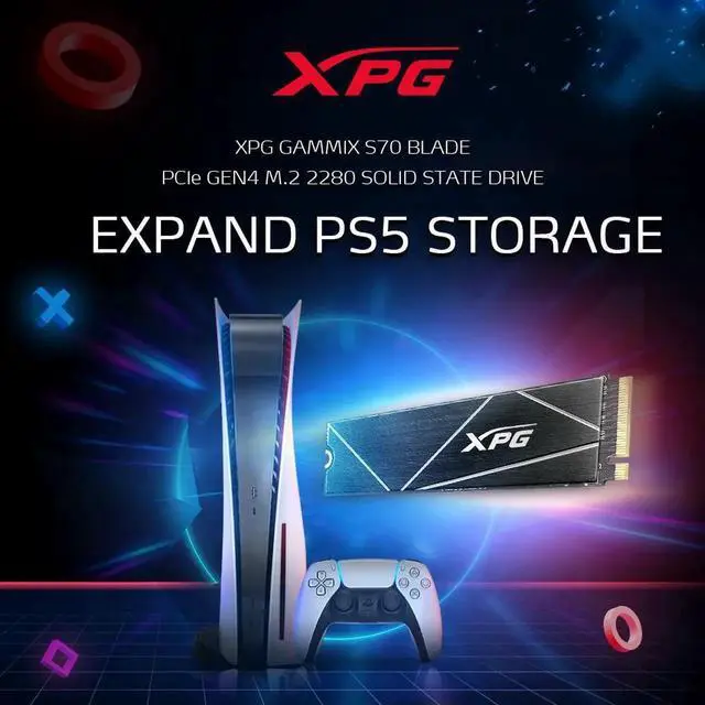 Alt view image 5 of 6 - XPG GAMMIX S70 Blade: 4TB M.2 2280 NVMe 3D NAND PCIe Gen4x4 Gaming Internal Solid State Drive | PS5 Compatible | Up to 7400 MBps - Black SSD | 1PK