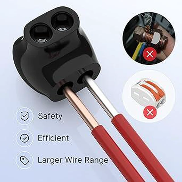 Alt view image 3 of 6 - RVBOATPAT 2 Port Insulated Multi Tap Connector 4-14 AWG Aluminum to Copper Wire Connectors Single-Sided Entry Aluminum Wire Connectors Slotted Allen Hex - 5 Pack