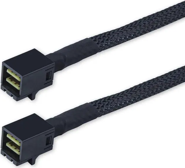 Alt view image 4 of 6 - 12G Internal Mini SAS HD SFF-8643 to SFF-8643 Cable, with Sideband, 100-Ohm, 0.5-m(1.64ft), 2 Pack 3.28 ft.