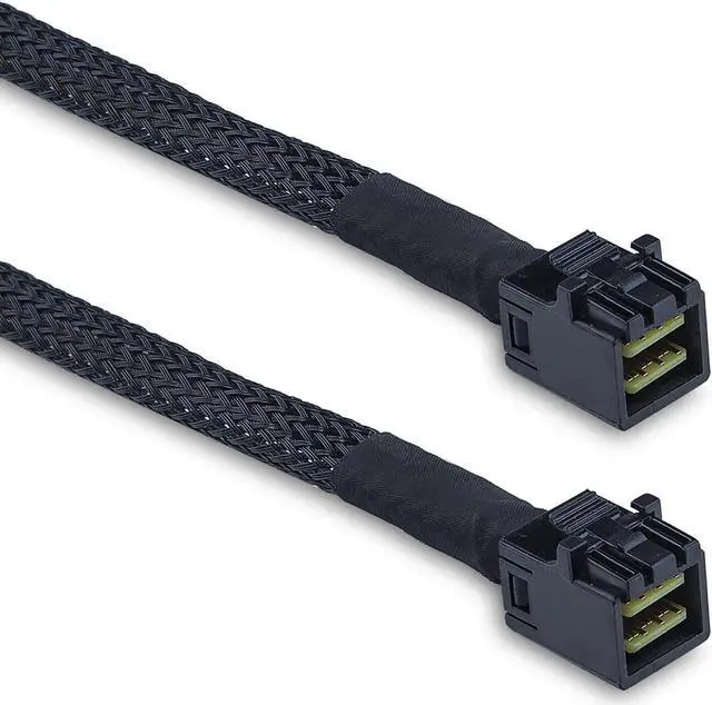 Alt view image 6 of 6 - 12G Internal Mini SAS HD SFF-8643 to SFF-8643 Cable, with Sideband, 100-Ohm, 0.5-m(1.64ft), 2 Pack 3.28 ft.
