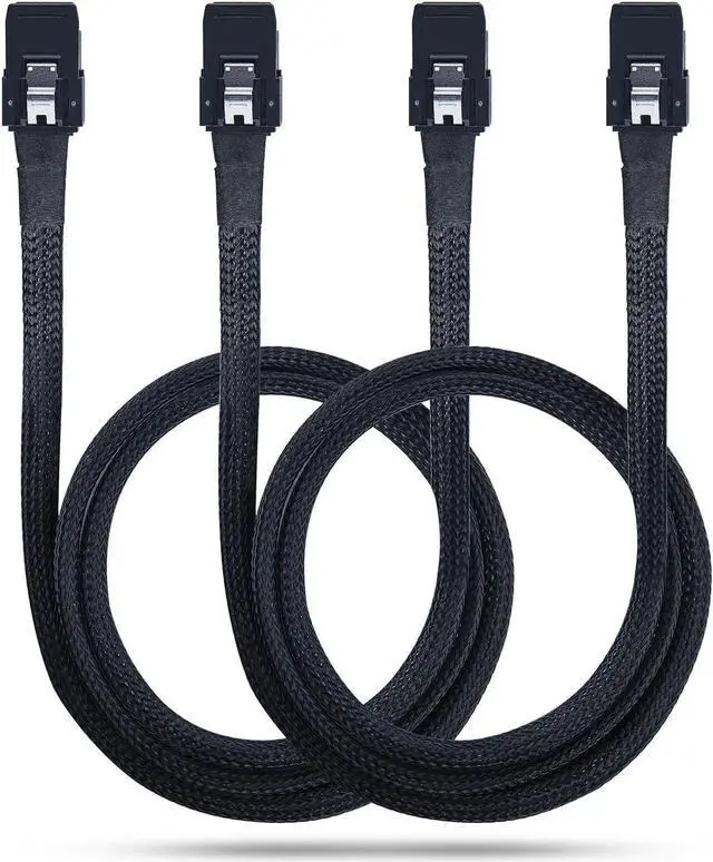 Main image of 12G Internal Mini SAS HD SFF-8643 to SFF-8643 Cable, with Sideband, 100-Ohm, 0.5-m(1.64ft), 2 Pack 3.28 ft.