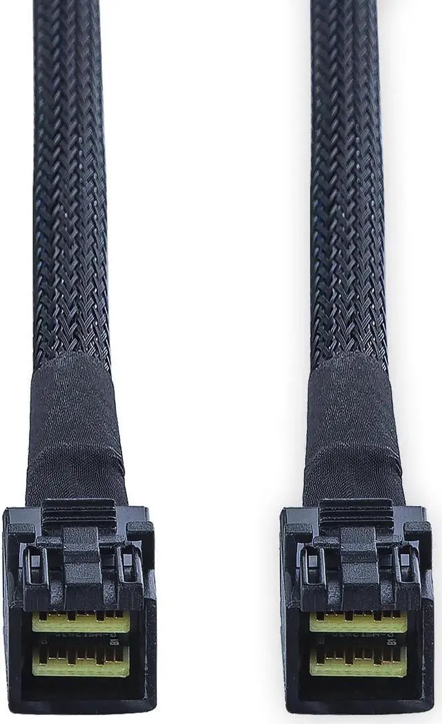 Alt view image 3 of 6 - 12G Internal Mini SAS HD SFF-8643 to SFF-8643 Cable, with Sideband, 100-Ohm, 0.5-m(1.64ft), 2 Pack 3.28 ft.