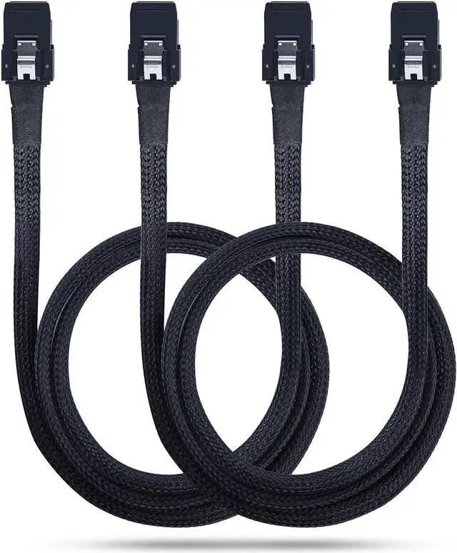 Alt view image 2 of 6 - 6G Internal Mini SAS SFF-8087 to SFF-8087 Cable, 100-Ohms, 0.8-m(2.64ft), 2 Pack 2.46 ft.