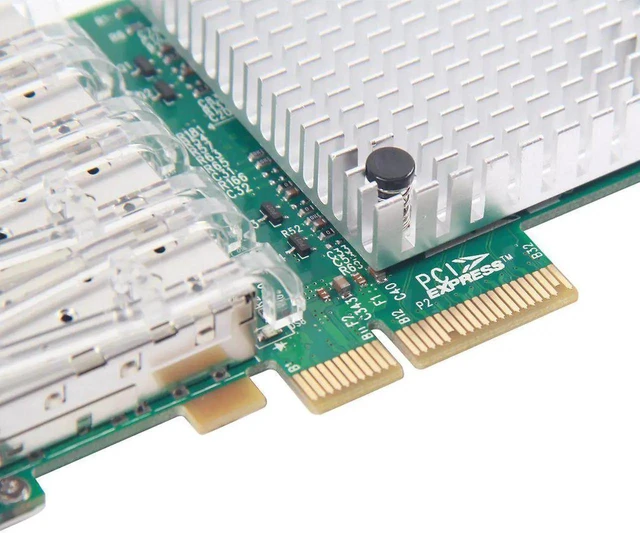 Alt view image 6 of 6 - 1000Mbps PCI-E NIC Gigabit Ethernet Converged Network Card with Intel Intel I350-AM4 Chipset | Ethernet Server Network Adapter | Quad SFP Port | PCIE 2.0 X4 | Compare to Intel I350-F4