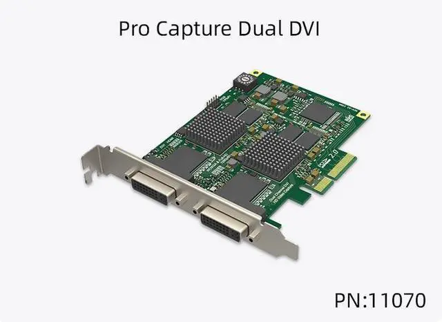Alt view image 2 of 5 - Magewell Pro Capture Dual DVI Two-Channel HD Capture Card, 2x DVI Input, Supports DVI VGA Component HDMI with Embedded Audio, PCIe Gen2 x4, Windows Linux Mac Compatible
