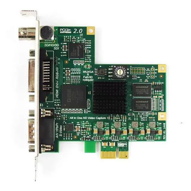 Alt view image 3 of 6 - Magewell Pro Capture AIO One-Channel HD Capture Card, SDI HDMI DVI VGA Component Composite S-Video Input Support, PCIe Gen2 x1, Up to 2048×2160, Windows Linux Mac Compatible