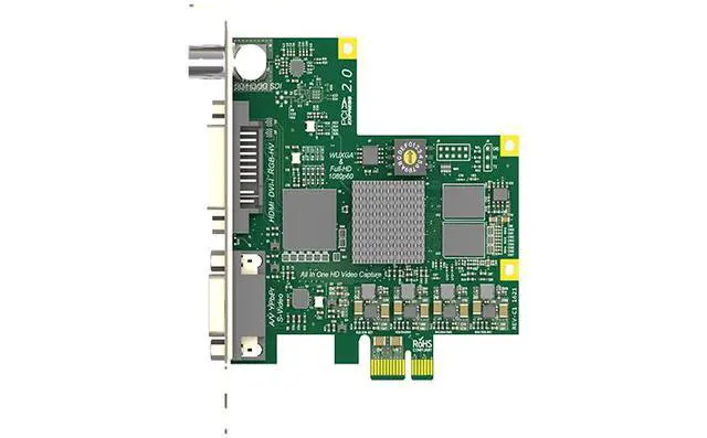 Alt view image 2 of 6 - Magewell Pro Capture AIO One-Channel HD Capture Card, SDI HDMI DVI VGA Component Composite S-Video Input Support, PCIe Gen2 x1, Up to 2048×2160, Windows Linux Mac Compatible