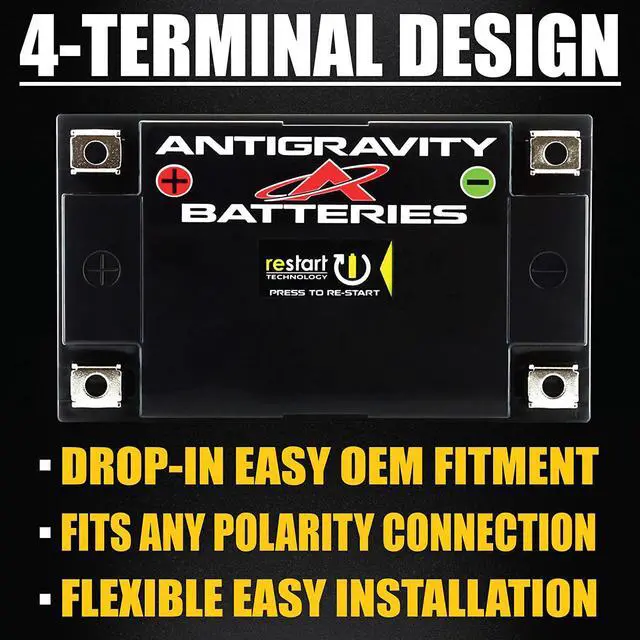 Alt view image 4 of 6 - Antigravity ATX12 Performance Lithium Motorcycle Powersport Battery with Built In Jump Starting, 6.1Ah. Replaces YTX12, YTX14, Honda, Yamaha, Kawasaki, Generators