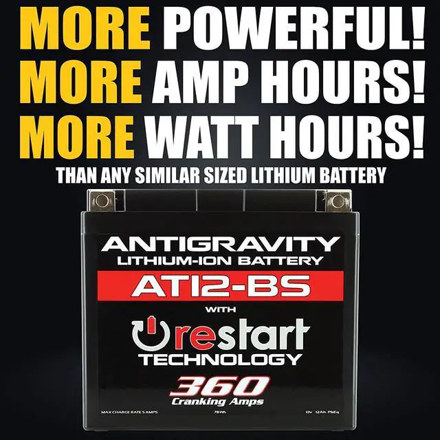 Alt view image 3 of 6 - Antigravity AT12BS RE-START Lithium Battery