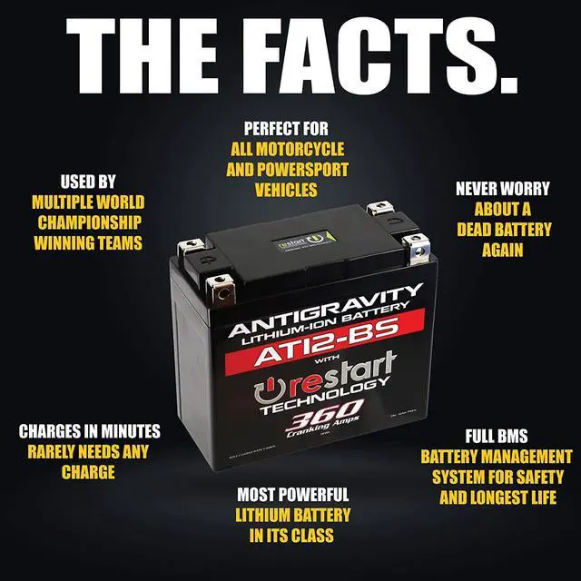 Alt view image 5 of 6 - Antigravity AT12BS RE-START Lithium Battery