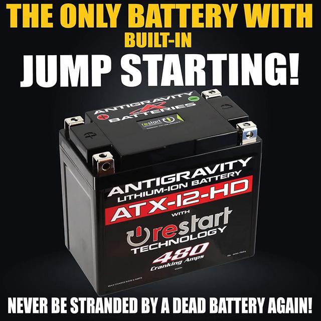 Alt view image 2 of 6 - Antigravity ATX12-HD. Heavy Duty Lithium Motorcycle and Powersport Battery with Built in Jump Starting, 8Ah, ATV, Quad, UTV, Scooter, Lawn Mower, Generator Battery - Harley, Honda, Kawasaki