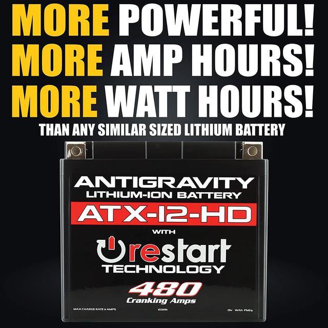 Alt view image 3 of 6 - Antigravity ATX12-HD. Heavy Duty Lithium Motorcycle and Powersport Battery with Built in Jump Starting, 8Ah, ATV, Quad, UTV, Scooter, Lawn Mower, Generator Battery - Harley, Honda, Kawasaki