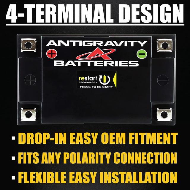 Alt view image 4 of 6 - Antigravity ATX12-HD. Heavy Duty Lithium Motorcycle and Powersport Battery with Built in Jump Starting, 8Ah, ATV, Quad, UTV, Scooter, Lawn Mower, Generator Battery - Harley, Honda, Kawasaki