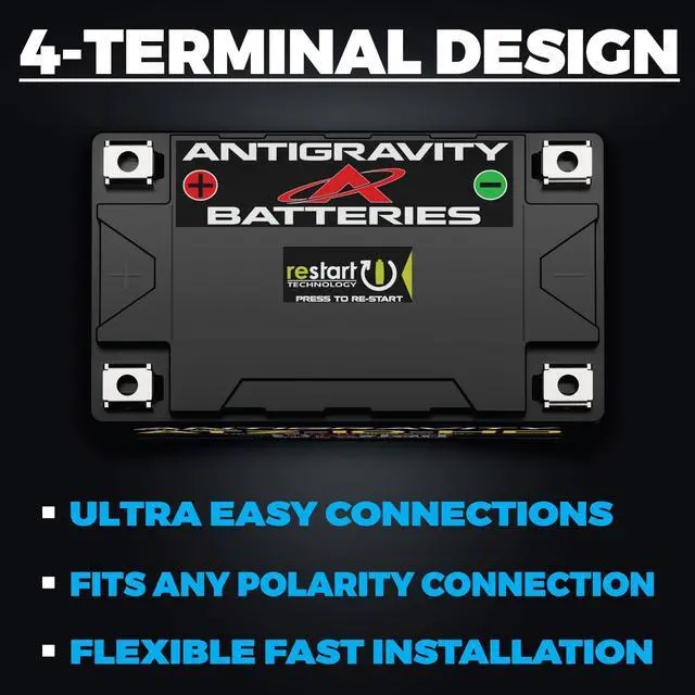 Alt view image 4 of 5 - Antigravity ATZ-10-HD Re-Start Lithium Powersport Battery 360 Cranking Amps, Ultra-Lightweight with Built-In Jump Starting