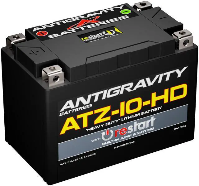 Main image of Antigravity ATZ-10-HD Re-Start Lithium Powersport Battery 360 Cranking Amps, Ultra-Lightweight with Built-In Jump Starting
