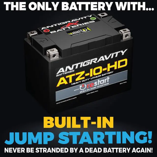 Alt view image 2 of 5 - Antigravity ATZ-10-HD Re-Start Lithium Powersport Battery 360 Cranking Amps, Ultra-Lightweight with Built-In Jump Starting