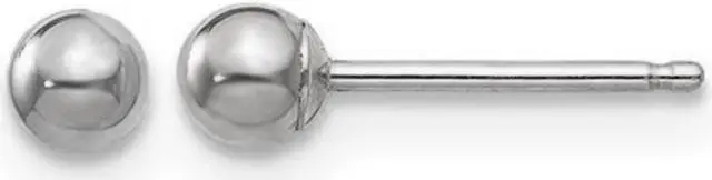 Main image of 14K White Gold Small Button Ball 3mm Post Earrings