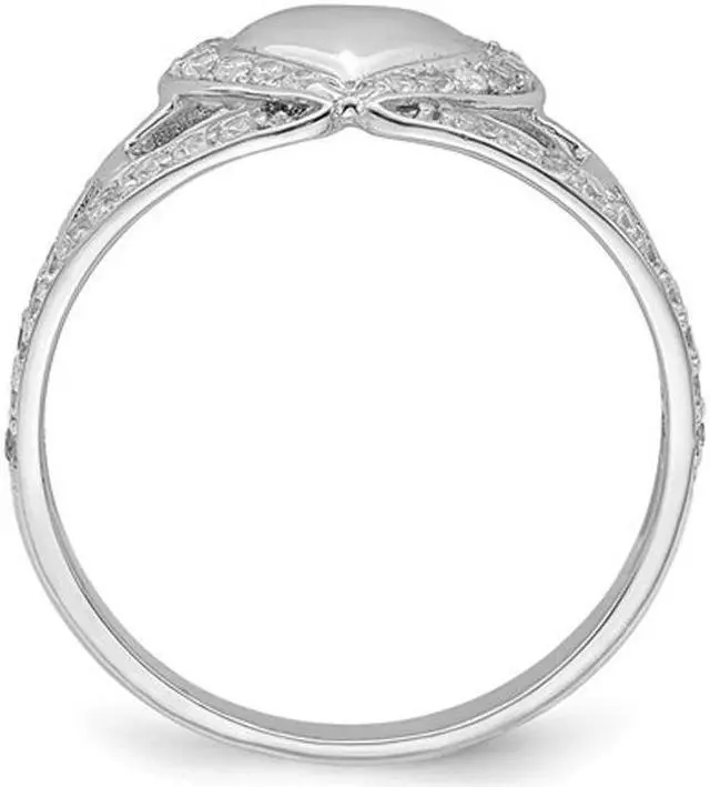 Alt view image 3 of 5 - Pure Heart Ring in Sterling Silver with Synthetic Cubic Zirconia