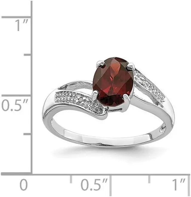 Alt view image 2 of 4 - 1.30 Carat (ctw) Garnet Oval Cut Ring in Sterling Silver