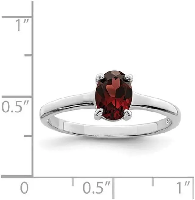 Alt view image 2 of 4 - 1.90 Carat (ctw) Oval-Cut Red Garnet Ring in Sterling Silver