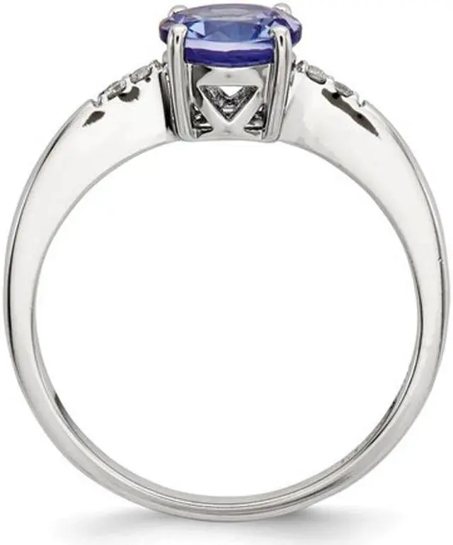 Alt view image 3 of 4 - 1.00 Carat (ctw) Tanzanite Solitaire Ring in Sterling Silver