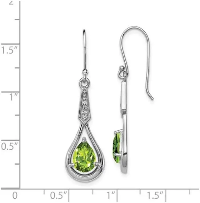 Alt view image 4 of 6 - 2.00 Carat (ctw) Peridot Dangle Drop Earrings in Sterling Silver