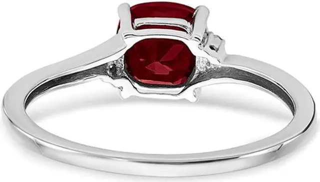 Alt view image 4 of 4 - 1.25 Carat (ctw) Lab Created Solitaire Ruby Ring in Sterling Silver