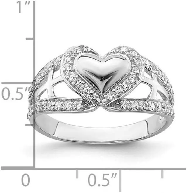 Alt view image 5 of 5 - Pure Heart Ring in Sterling Silver with Synthetic Cubic Zirconia