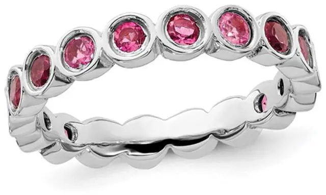 Main image of 7/8 Carat (ctw) Pink Tourmaline Ring Band in Sterling Silver
